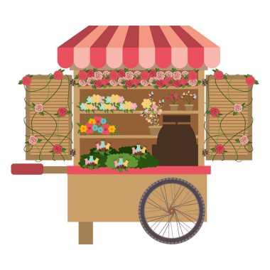 flowers cart icon clipart