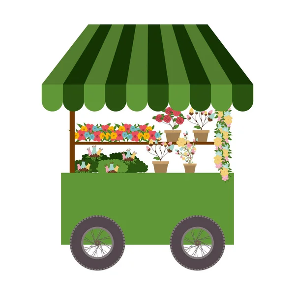 Flowers cart icon — Stock Vector