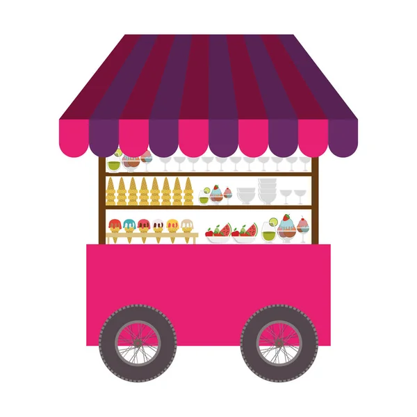 Ice cream cart icon — Stock Vector