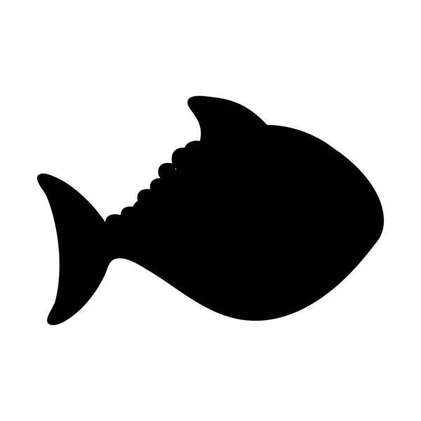 Poisson dessin animé silhouette icône image — Image vectorielle