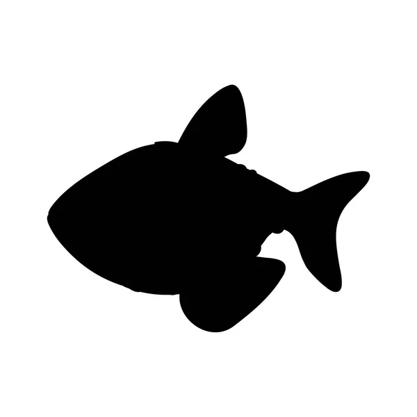 Imagen icono de la silueta de dibujos animados de pescado — Vector de stock