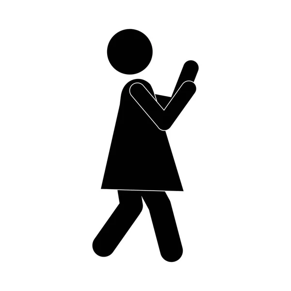 Vrouw pictogram pictogramafbeelding — Stockvector