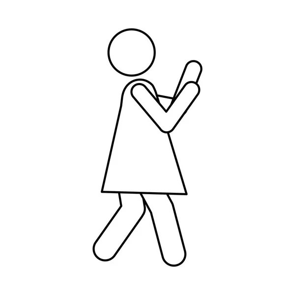 Vrouw pictogram pictogramafbeelding — Stockvector