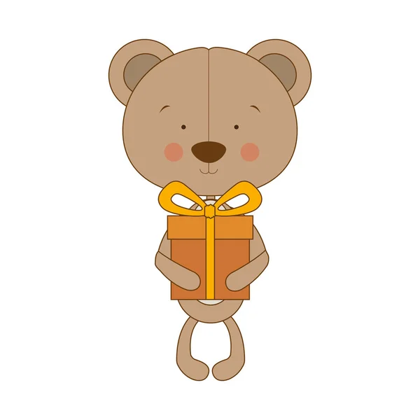 Teddybeer karakter pictogramafbeelding — Stockvector