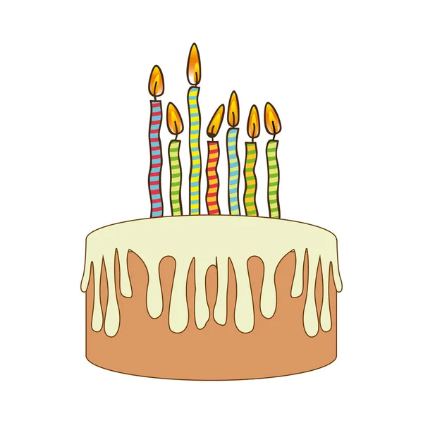 Immagine icona torta di compleanno — Vettoriale Stock