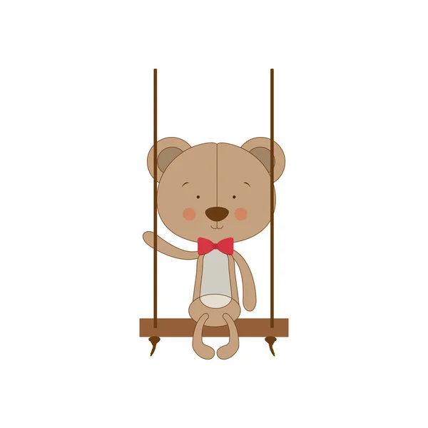 Teddybeer karakter pictogramafbeelding — Stockvector