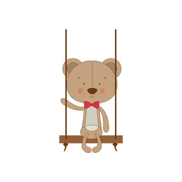 Osito de peluche icono de imagen — Vector de stock