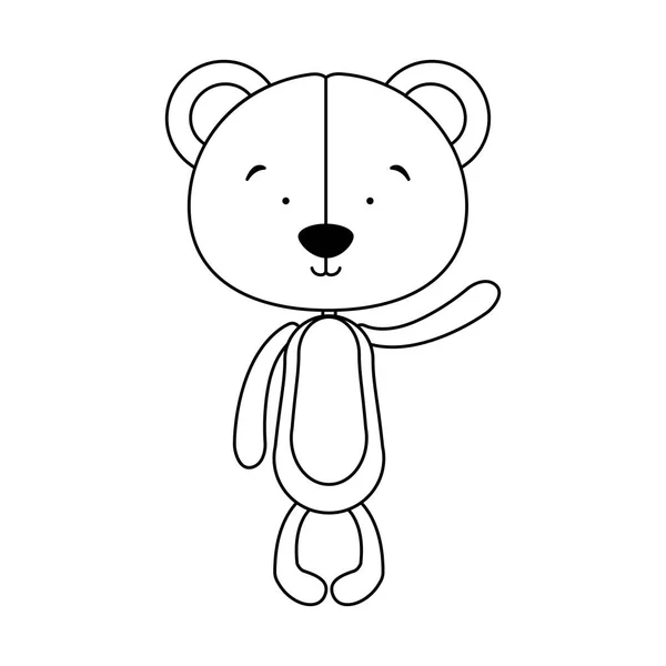 Ours en peluche icône de caractère image — Image vectorielle