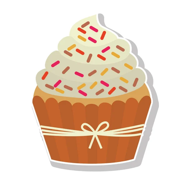 Sweet cupcake icon — Stock Vector