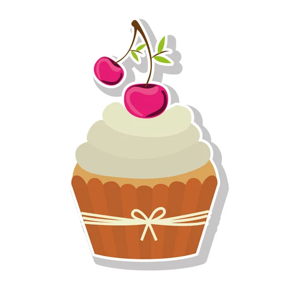 Sweet cupcake icon — Stock Vector