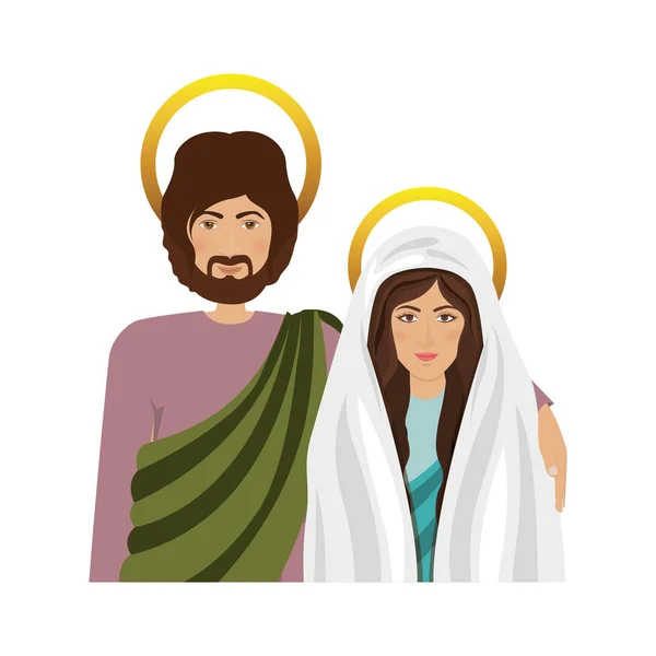 Virgen María y San José — Vector de stock