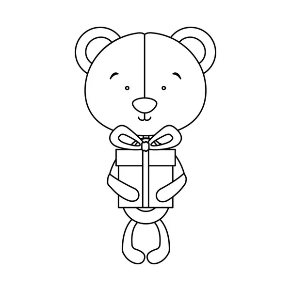 Osito de peluche icono de imagen — Vector de stock