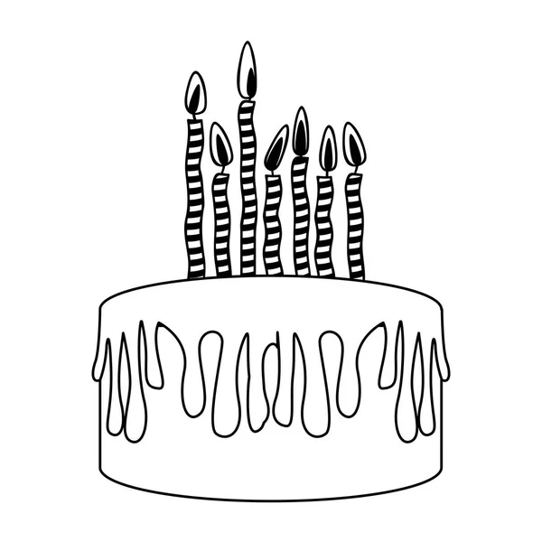 Születésnapi torta ikon kép — Stock Vector