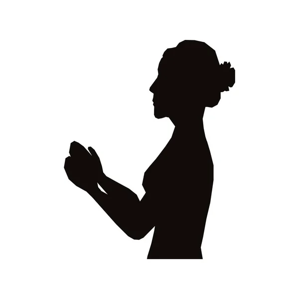 Woman profile silhouette icon image — Stock Vector