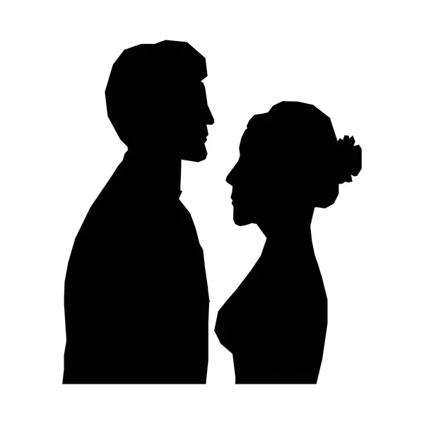 Novia y novio icono imagen — Vector de stock