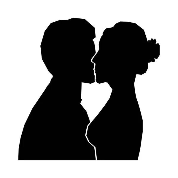 Novia y novio icono imagen — Vector de stock