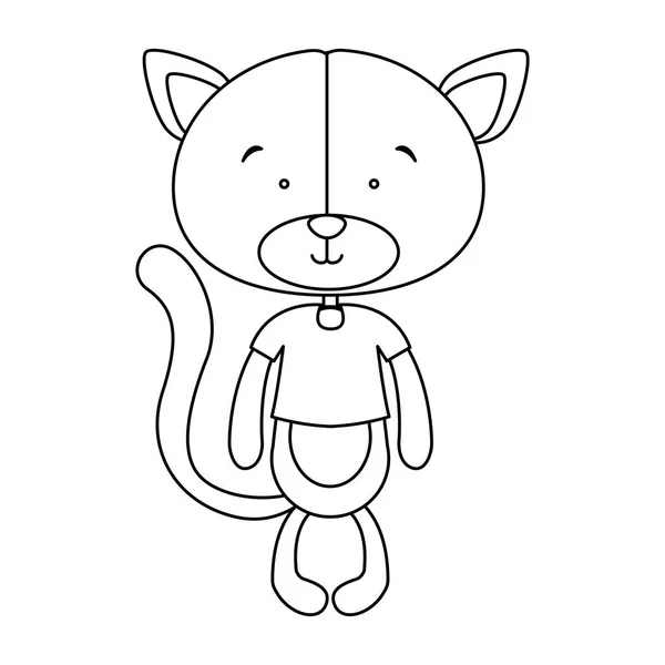 Imagem de ícone de personagem de desenho animado gato — Vetor de Stock