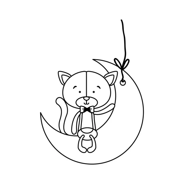 Kot kreskówka postać obrazu ikony — Wektor stockowy
