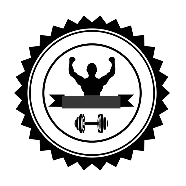 Fit man silhouette icon image — Stock Vector