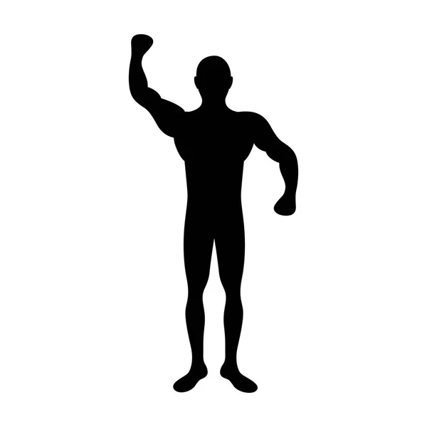 Fit homme silhouette icône image — Image vectorielle