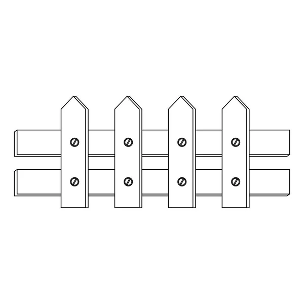 Houten hek pictogramafbeelding — Stockvector