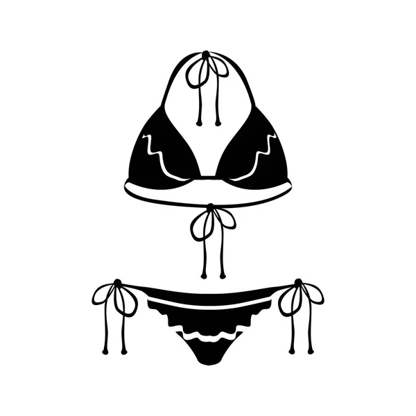 Mujer traje de baño icono imagen — Vector de stock
