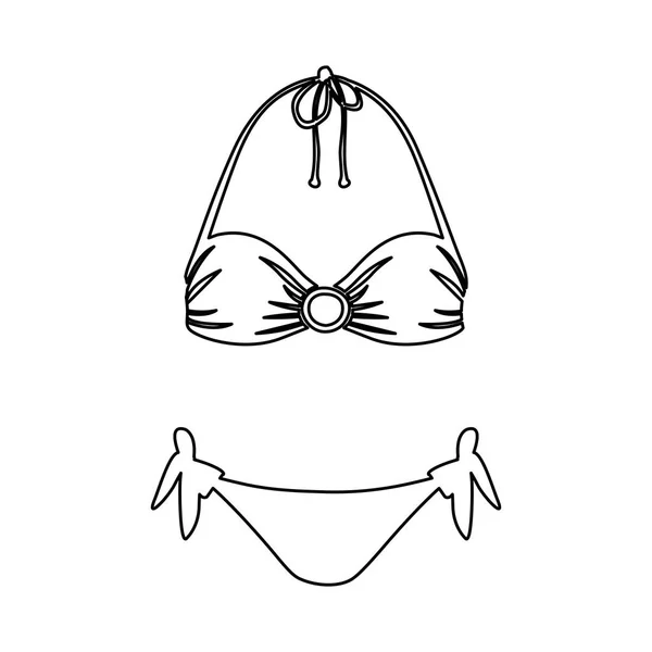 Mujer traje de baño icono imagen — Vector de stock