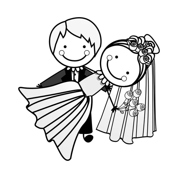 Gambar ikon pasangan menikah - Stok Vektor