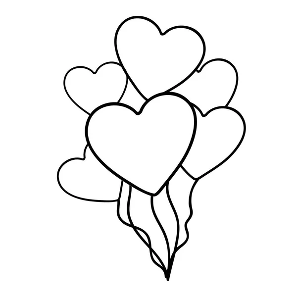 Imagem de ícone de balões cardíacos —  Vetores de Stock