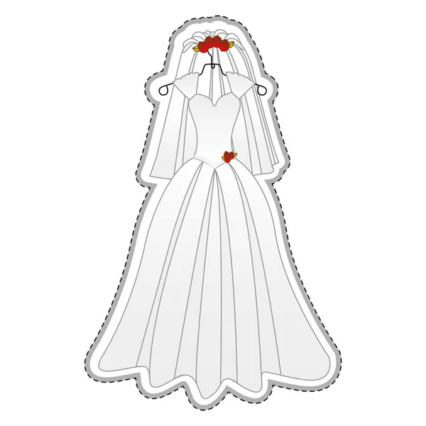 Immagine icona abito da sposa — Vettoriale Stock