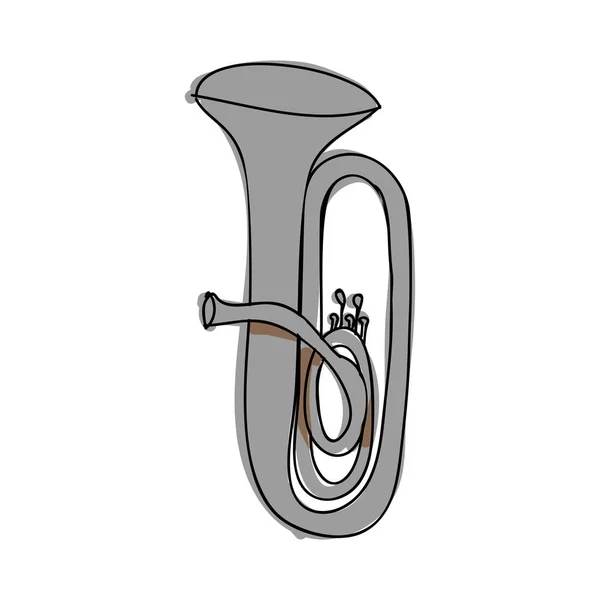 Imagen del icono del instrumento tuba — Vector de stock