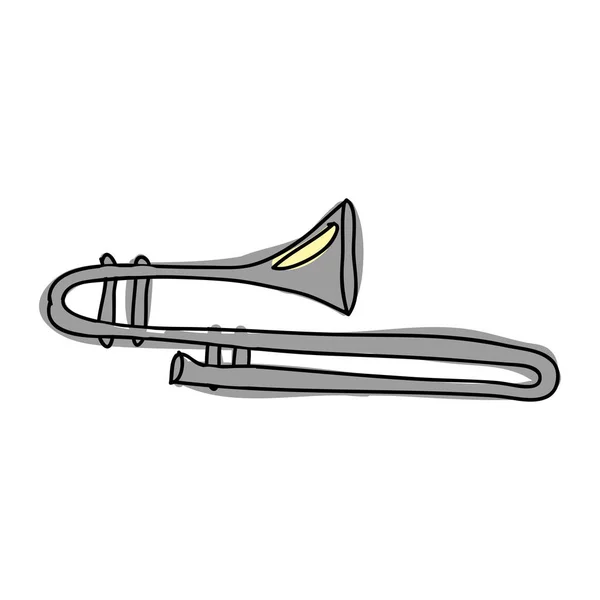 Immagine icona strumento trombone — Vettoriale Stock