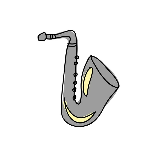 Imagen icono del instrumento de saxofón — Vector de stock