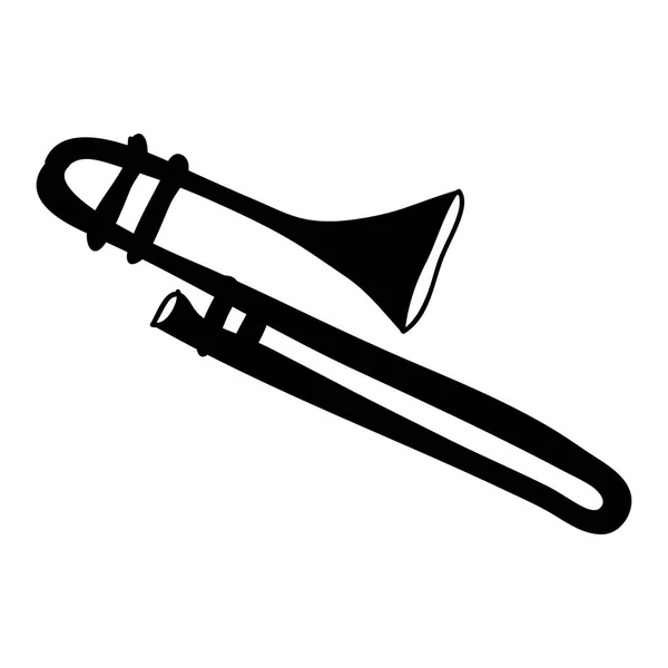 Imagen del icono del instrumento trombón — Vector de stock