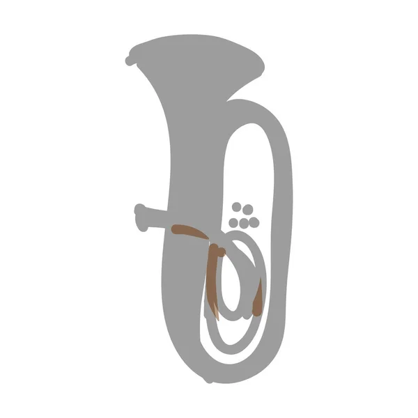 Tuba instrument pictogramafbeelding — Stockvector