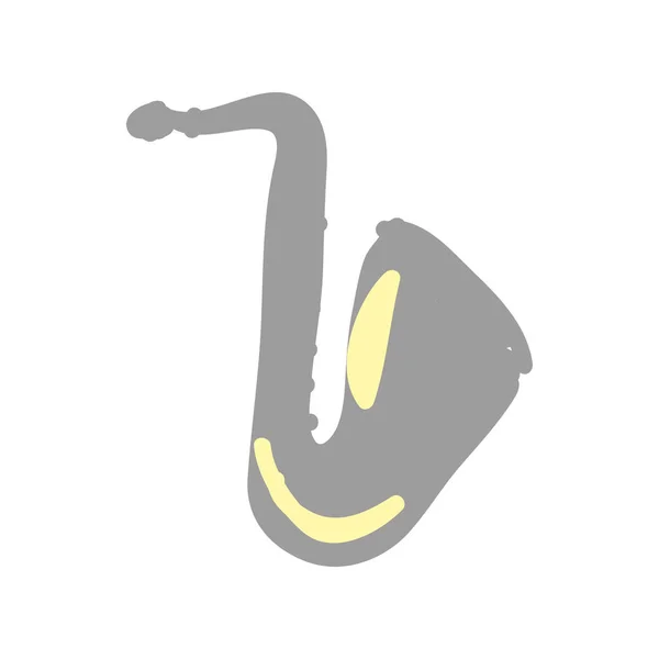 Saxofoon instrument pictogramafbeelding — Stockvector