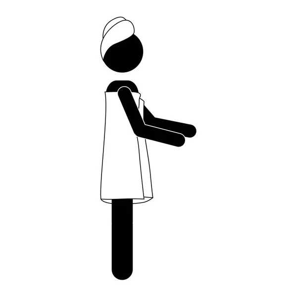 Vrouw dragen handdoek pictogramafbeelding — Stockvector