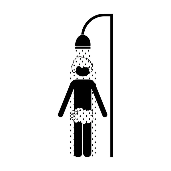 Obrázek ikony sprchování osoby — Stockový vektor