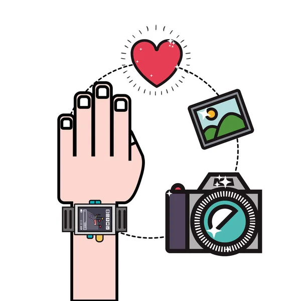 Wearable technology smartwatch icon image — Stock Vector