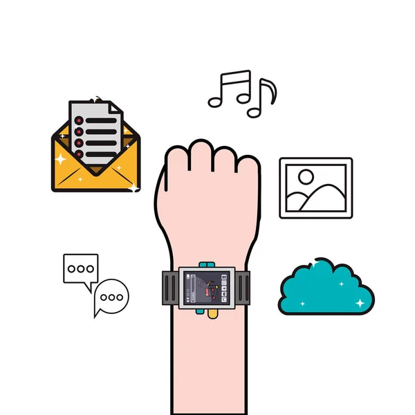 Obraz ikony smartwatch gadżet — Wektor stockowy