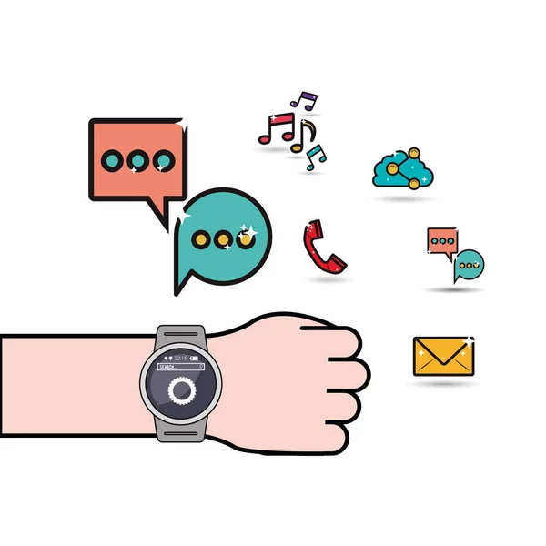 Wearable technology smartwatch icon image — Stock Vector