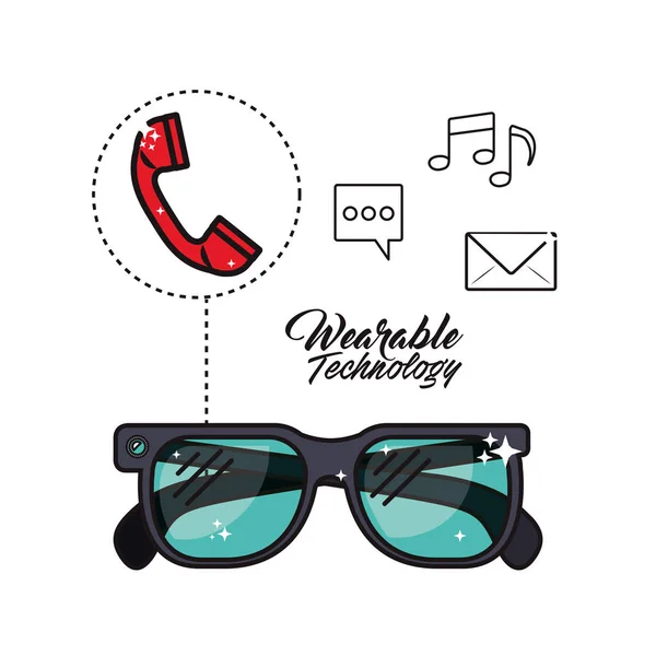 Wearable technology smart glasses icon image — Stock Vector