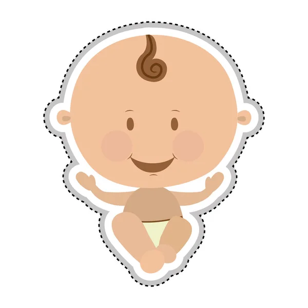 Schattige baby pictogramafbeelding — Stockvector