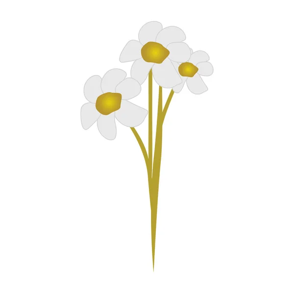 Három virág ikon kép — Stock Vector