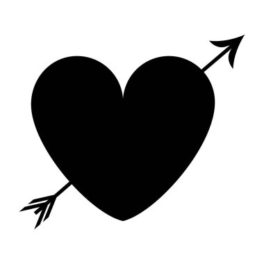 ok simge görüntüsü ile kalp karikatür