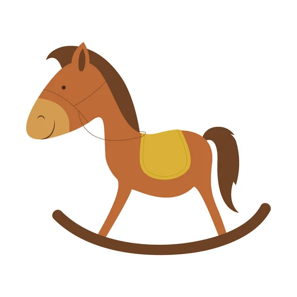 木製の馬のアイコン画像 — ストックベクタ