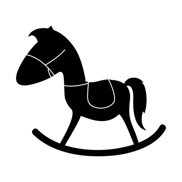 Icono de caballo de madera imagen — Archivo Imágenes Vectoriales