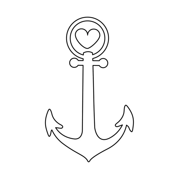 Ancora imagine pictogramă nautică — Vector de stoc