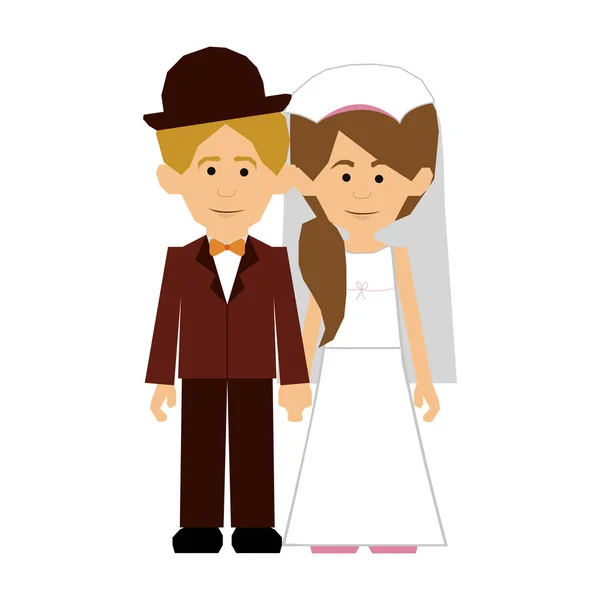 Imagen de icono de pareja recién casada — Archivo Imágenes Vectoriales