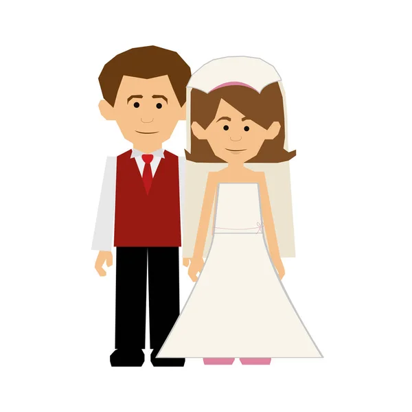 Imagen de icono de pareja recién casada — Archivo Imágenes Vectoriales
